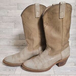 Men’s Vintage Dingo Brown Leather Western Rodeo Cowboy Boots Size 8.5